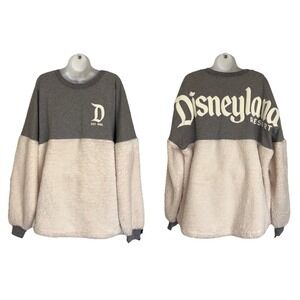 Disneyland Resort Sherpa Spirit Jersey White Gray Puffy Print Women's L